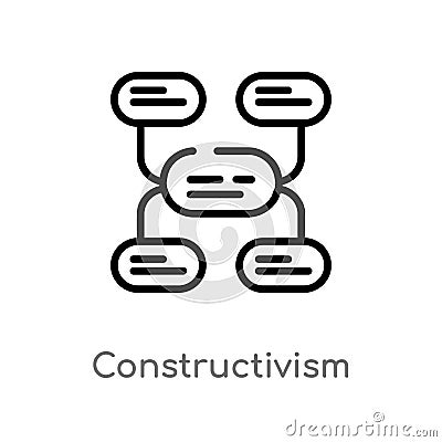 outline constructivism vector icon. isolated black simple line element illustration from communications concept. editable vector Vector Illustration