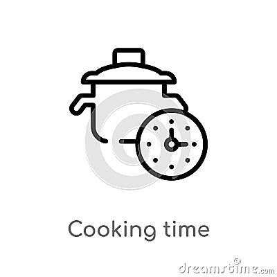 outline cooking time vector icon. isolated black simple line element illustration from fast food concept. editable vector stroke Vector Illustration