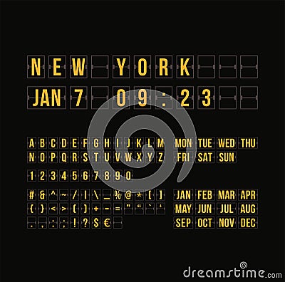 Outline countdown timer and date, flat calendar Vector Illustration