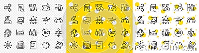 Outline Cpu processor, Inspect and 5g technology line icons. For web app. Vector Vector Illustration