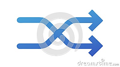 Outline crossover arrows icon, representing swap or exchange, vector design Generative AI Vector Illustration