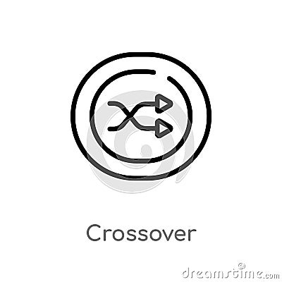 outline crossover vector icon. isolated black simple line element illustration from user interface concept. editable vector stroke Vector Illustration