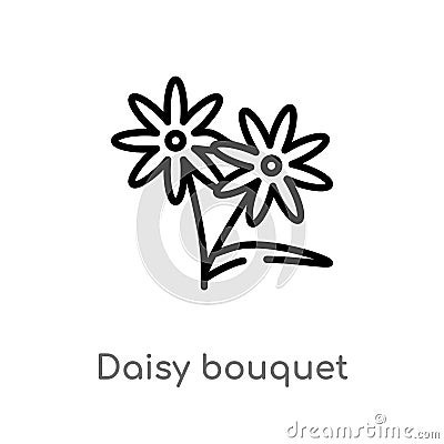 outline daisy bouquet vector icon. isolated black simple line element illustration from general concept. editable vector stroke Vector Illustration