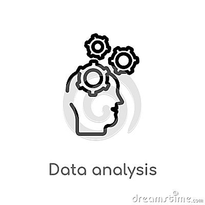 outline data analysis vector icon. isolated black simple line element illustration from artificial intelligence concept. editable Vector Illustration
