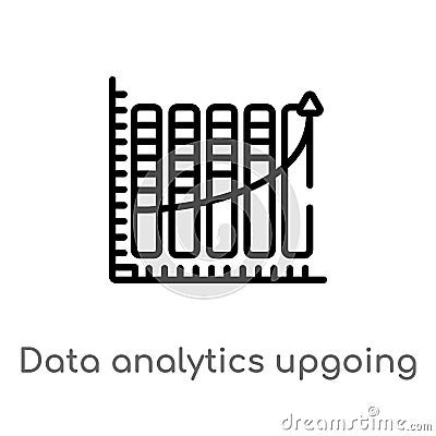outline data analytics upgoing bars chart vector icon. isolated black simple line element illustration from business concept. Vector Illustration