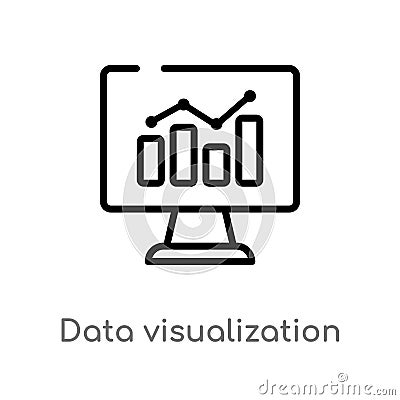 outline data visualization vector icon. isolated black simple line element illustration from technology concept. editable vector Vector Illustration