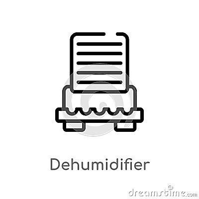 outline dehumidifier vector icon. isolated black simple line element illustration from furniture and household concept. editable Vector Illustration