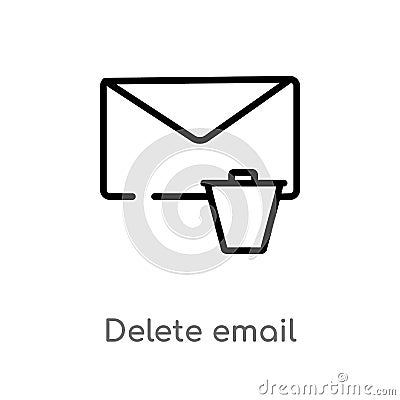 outline delete email vector icon. isolated black simple line element illustration from communications concept. editable vector Vector Illustration