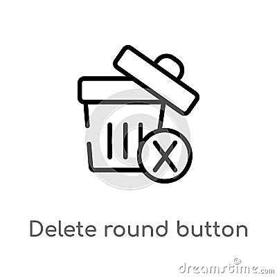 outline delete round button vector icon. isolated black simple line element illustration from user interface concept. editable Vector Illustration