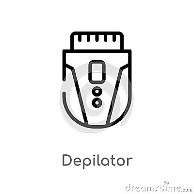 outline depilator vector icon. isolated black simple line element illustration from hygiene concept. editable vector stroke Vector Illustration