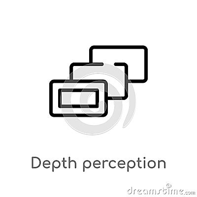 outline depth perception vector icon. isolated black simple line element illustration from augmented reality concept. editable Vector Illustration