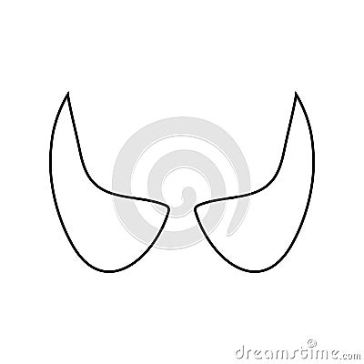 Outline devil horns isolated on white background. Line style. Clean and modern vector illustration for design, web. Vector Illustration