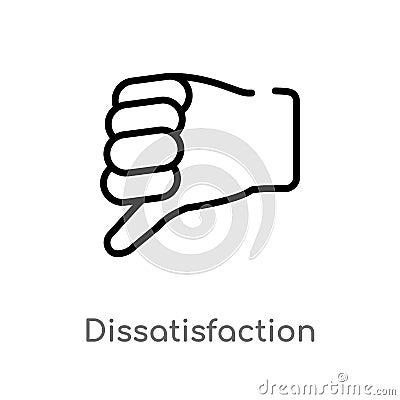 outline dissatisfaction vector icon. isolated black simple line element illustration from gestures concept. editable vector stroke Vector Illustration