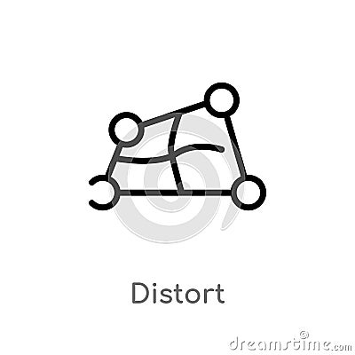 outline distort vector icon. isolated black simple line element illustration from geometric figure concept. editable vector stroke Vector Illustration