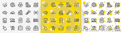 Outline Dollar exchange, Cleaning and Donation line icons. For web app. Vector Vector Illustration