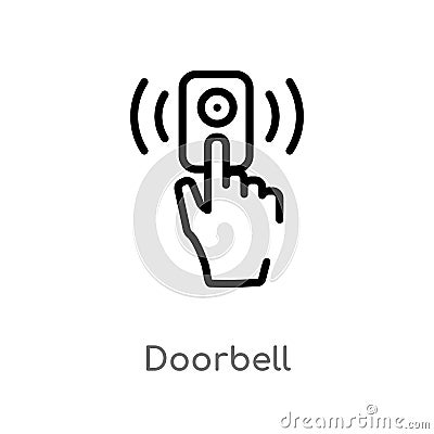 outline doorbell vector icon. isolated black simple line element illustration from smart house concept. editable vector stroke Vector Illustration