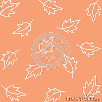 Outline drawing autumn leaves Abstract background texture design concept in trendy soft shades Vector Illustration