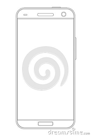 Outline drawing smartphone Vector Illustration