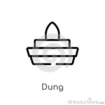 outline dung vector icon. isolated black simple line element illustration from india and holi concept. editable vector stroke dung Vector Illustration
