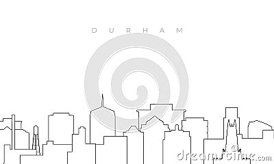 Outline Durham skyline. Vector Illustration