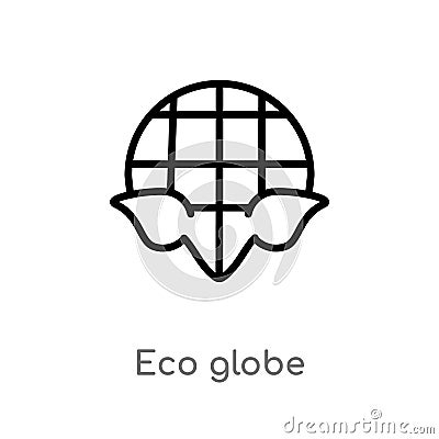 outline eco globe vector icon. isolated black simple line element illustration from ecology concept. editable vector stroke eco Vector Illustration