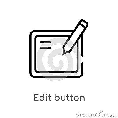 outline edit button vector icon. isolated black simple line element illustration from user interface concept. editable vector Vector Illustration