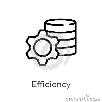 outline efficiency vector icon. isolated black simple line element illustration from big data concept. editable vector stroke Vector Illustration