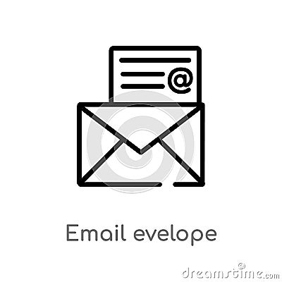 outline email evelope vector icon. isolated black simple line element illustration from user interface concept. editable vector Vector Illustration