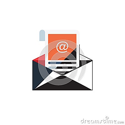 Outline email icon isolated on grey background. Open envelope pictogram. Line mail symbol for website design, mobile application, Cartoon Illustration