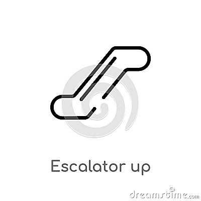 outline escalator up vector icon. isolated black simple line element illustration from airport terminal concept. editable vector Vector Illustration