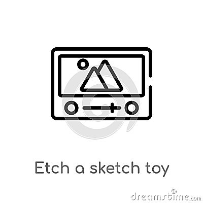 outline etch a sketch toy vector icon. isolated black simple line element illustration from toys concept. editable vector stroke Vector Illustration