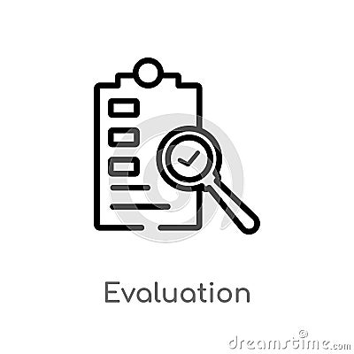 outline evaluation vector icon. isolated black simple line element illustration from artificial intellegence concept. editable Vector Illustration