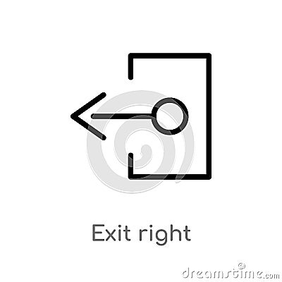 outline exit right vector icon. isolated black simple line element illustration from arrows concept. editable vector stroke exit Vector Illustration