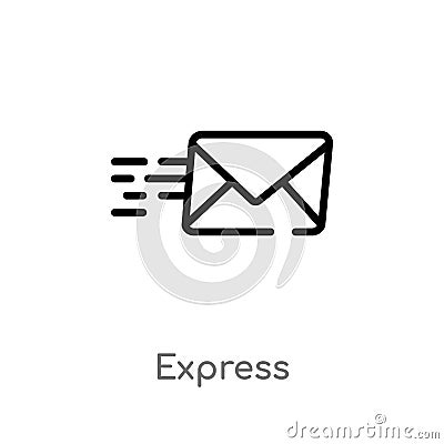 outline express vector icon. isolated black simple line element illustration from user interface concept. editable vector stroke Vector Illustration