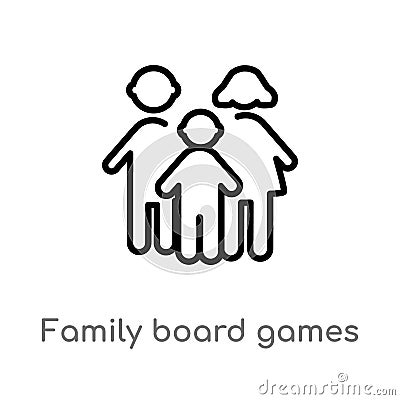 outline family board games vector icon. isolated black simple line element illustration from people concept. editable vector Vector Illustration