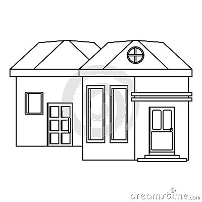 Outline family house exterior concept Vector Illustration