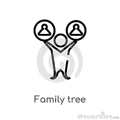 outline family tree vector icon. isolated black simple line element illustration from people concept. editable vector stroke Vector Illustration