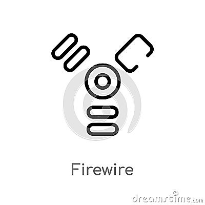 outline firewire vector icon. isolated black simple line element illustration from hardware concept. editable vector stroke Vector Illustration