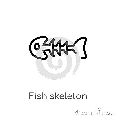 outline fish skeleton vector icon. isolated black simple line element illustration from drinks concept. editable vector stroke Vector Illustration