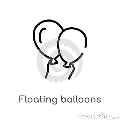 outline floating balloons vector icon. isolated black simple line element illustration from general concept. editable vector Vector Illustration