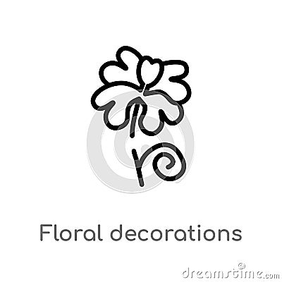 outline floral decorations vector icon. isolated black simple line element illustration from nature concept. editable vector Vector Illustration