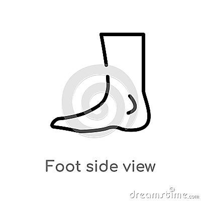 outline foot side view vector icon. isolated black simple line element illustration from human body parts concept. editable vector Vector Illustration