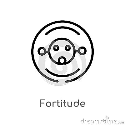 outline fortitude vector icon. isolated black simple line element illustration from zodiac concept. editable vector stroke Vector Illustration