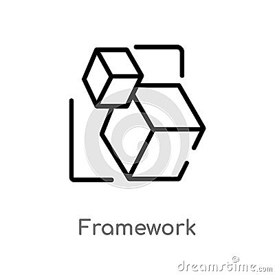 outline framework vector icon. isolated black simple line element illustration from shapes concept. editable vector stroke Vector Illustration