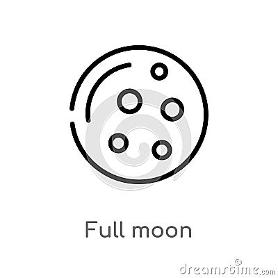outline full moon vector icon. isolated black simple line element illustration from india and holi concept. editable vector stroke Vector Illustration