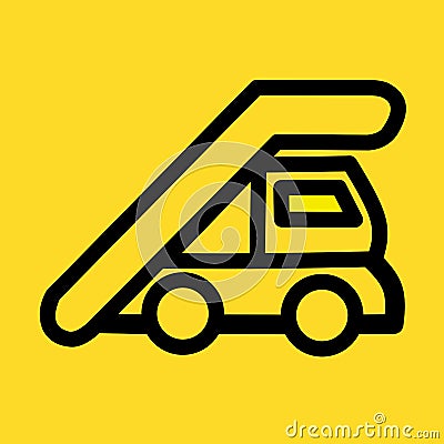 Outline gangway truck icon. simple line element illustration from airport terminal Cartoon Illustration