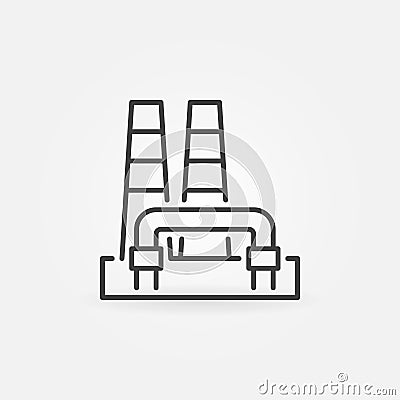 Outline geothermal power plant icon Vector Illustration