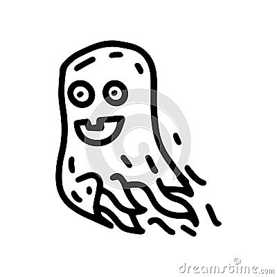 ghost line vector doodle simple icon design Vector Illustration