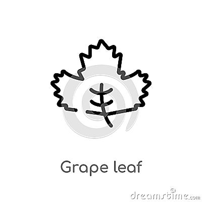 outline grape leaf vector icon. isolated black simple line element illustration from nature concept. editable vector stroke grape Vector Illustration