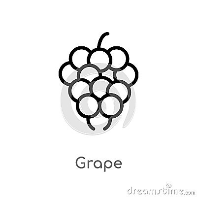 outline grape vector icon. isolated black simple line element illustration from fruits concept. editable vector stroke grape icon Vector Illustration